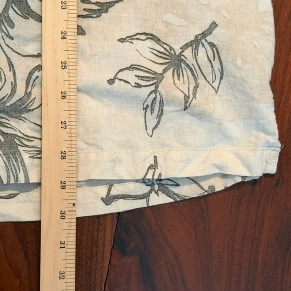 Panama Jack Mens XL Floral Sketch Ramie Cotton Short Sleeve Button Down Shirt - Picture 6 of 6